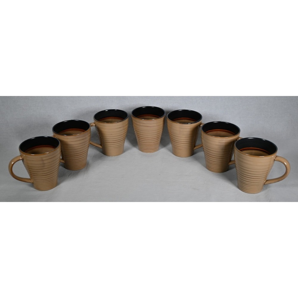 Set of 7 Noble Excellence Desert Sand Coffee Tea Mugs Cups 12 Oz
